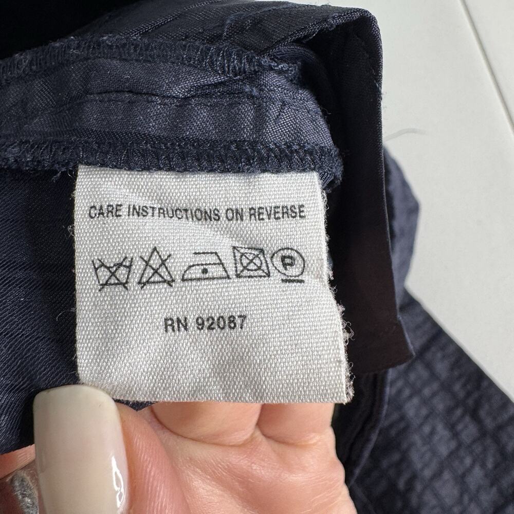Charles Nolan Dress Pants Womens 2 Blue Pinstripe Low Rise Trouser Y2K Career - Picture 12 of 13